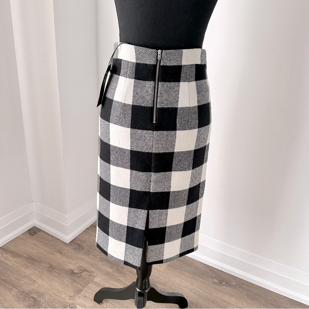 NWT Sz S/4 AMERICAN RETRO “Checky” Buffalo Plaid Wool Pencil Skirt